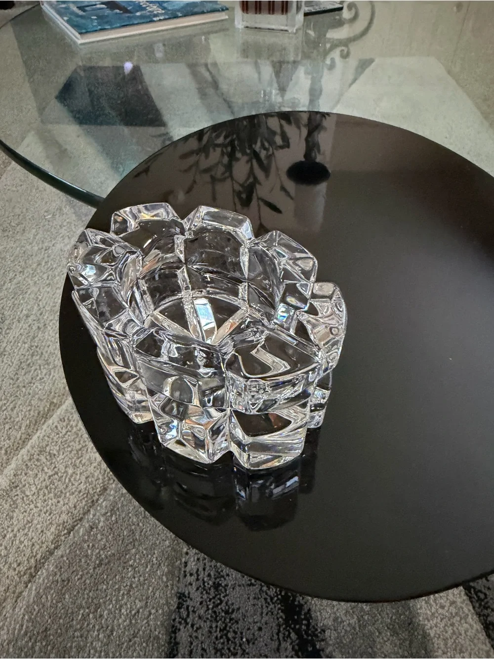Vintage heavy Faceted Crystal Tealight Candle Holders - Set of 2 $125.